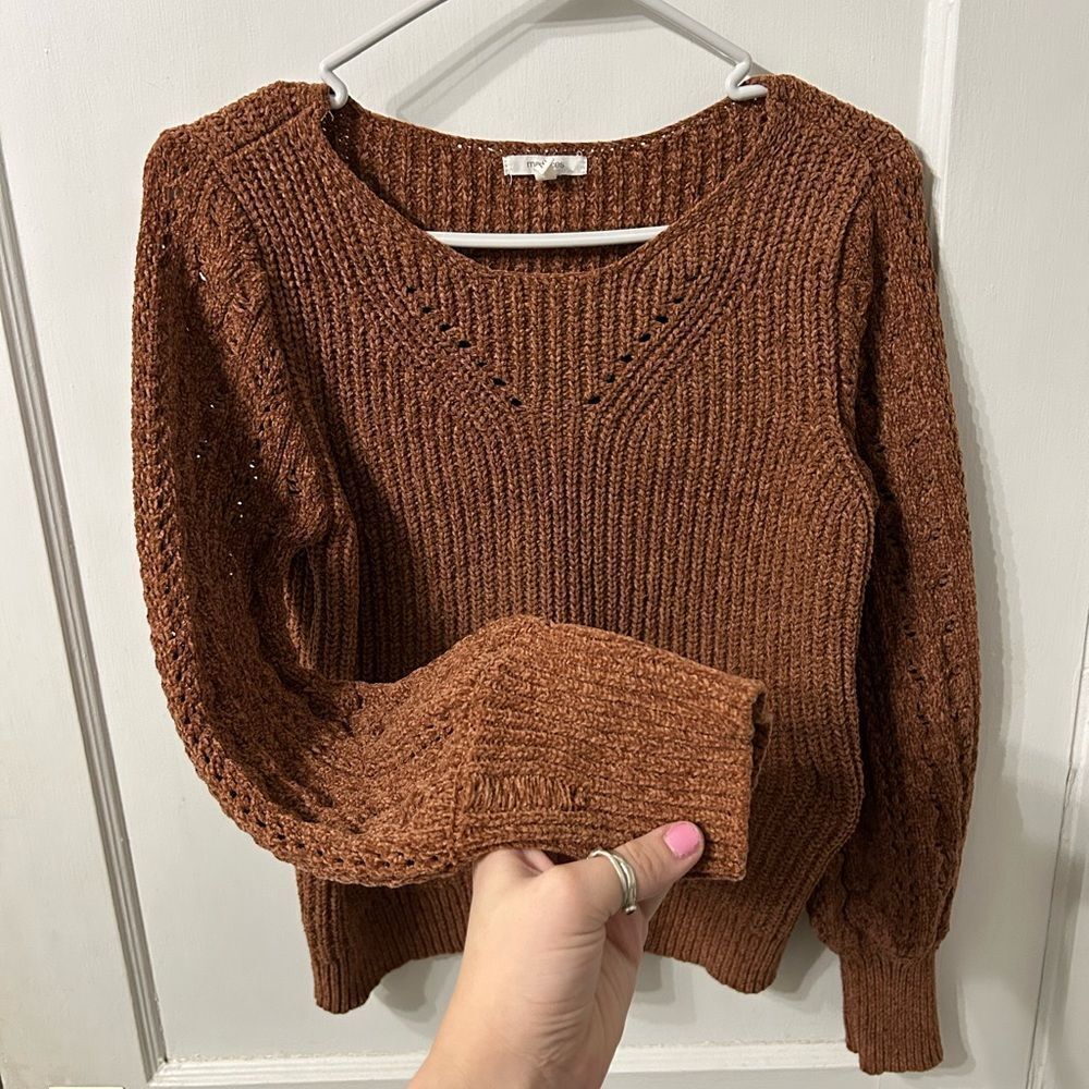 Maurices Rust V-Neck Sweater - Picture 3 of 4